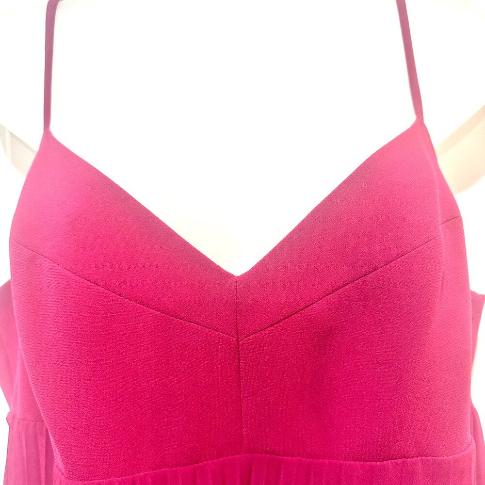 H&M Raspberry Spaghetti Strap Pleated Dress, Size… - image 4